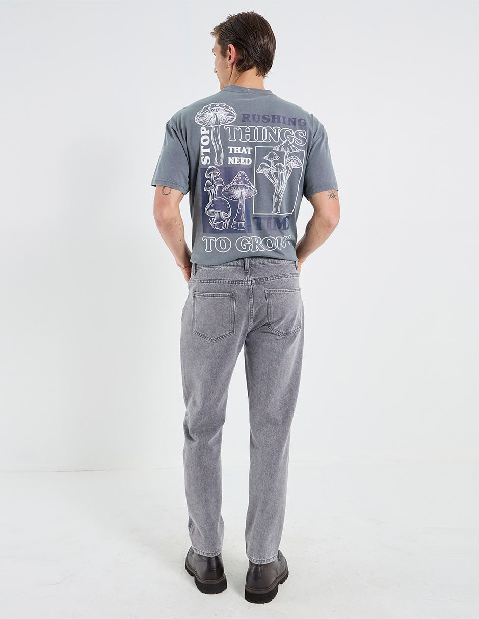 Jeans straight lavado medio para hombre 5
