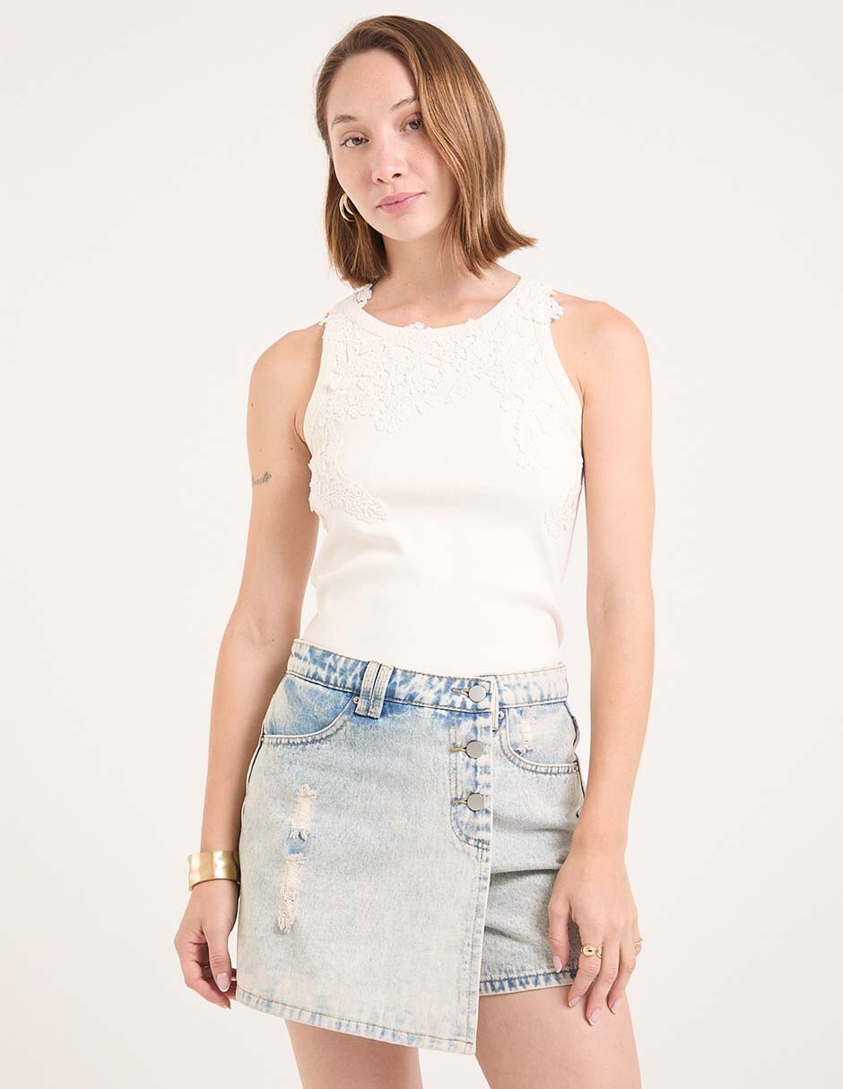Top cuello redondo Top cuello redondo