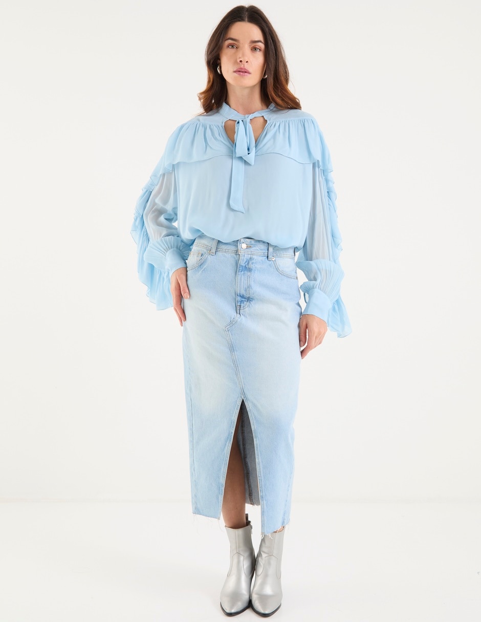 Blusa manga larga para mujer