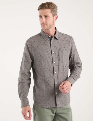 Camisa casual de algodón manga larga para hombre 1