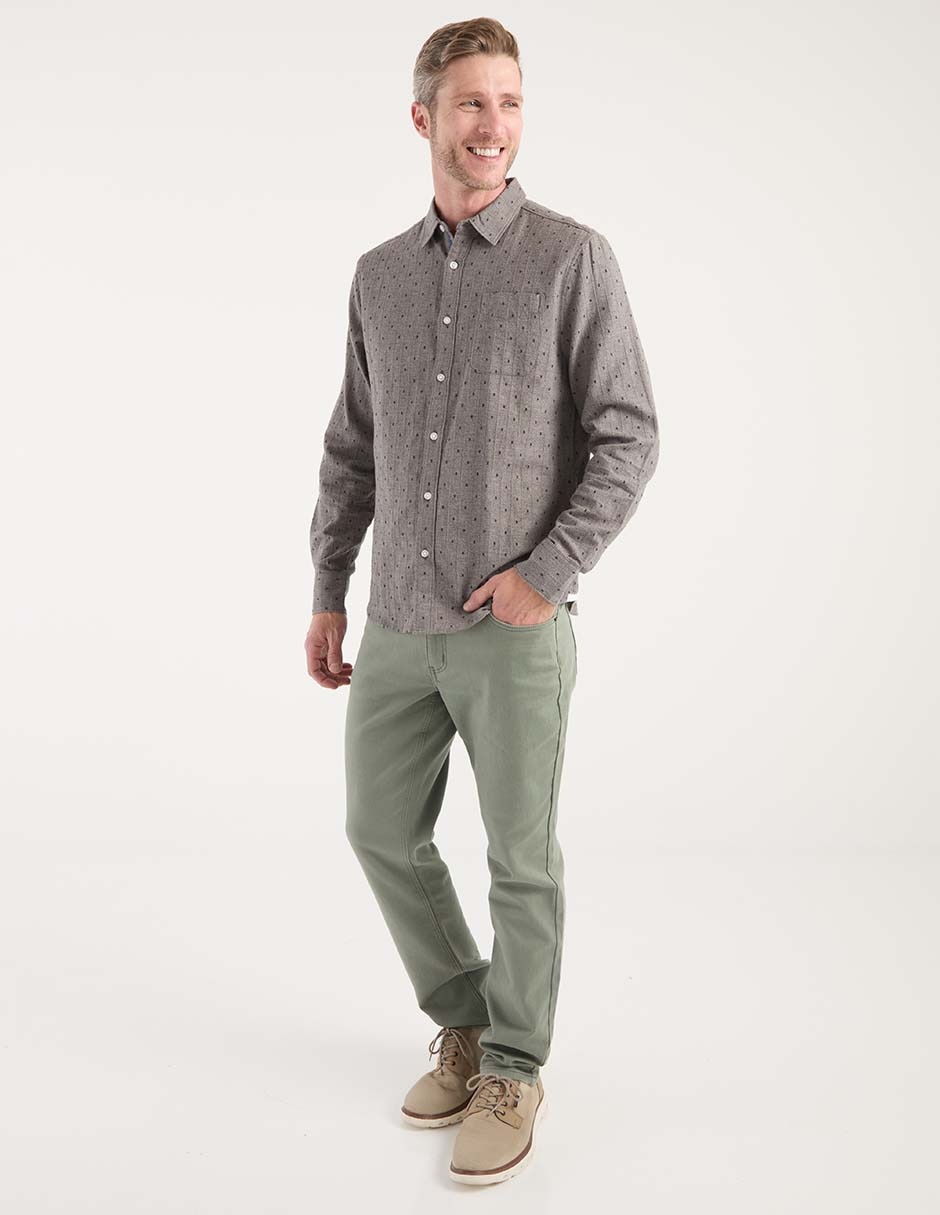 Camisa casual de algodón manga larga para hombre 6
