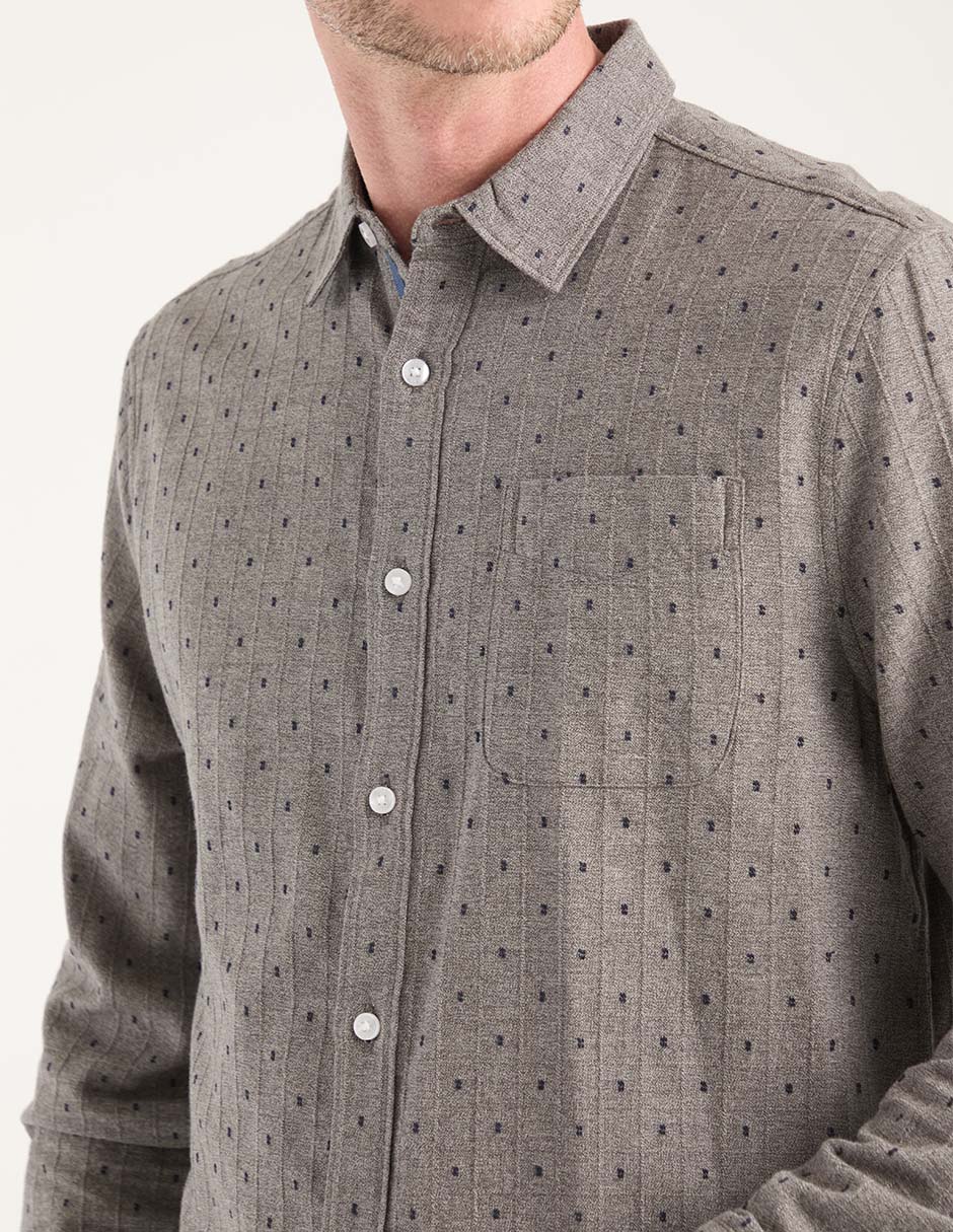 Camisa casual de algodón manga larga para hombre 7