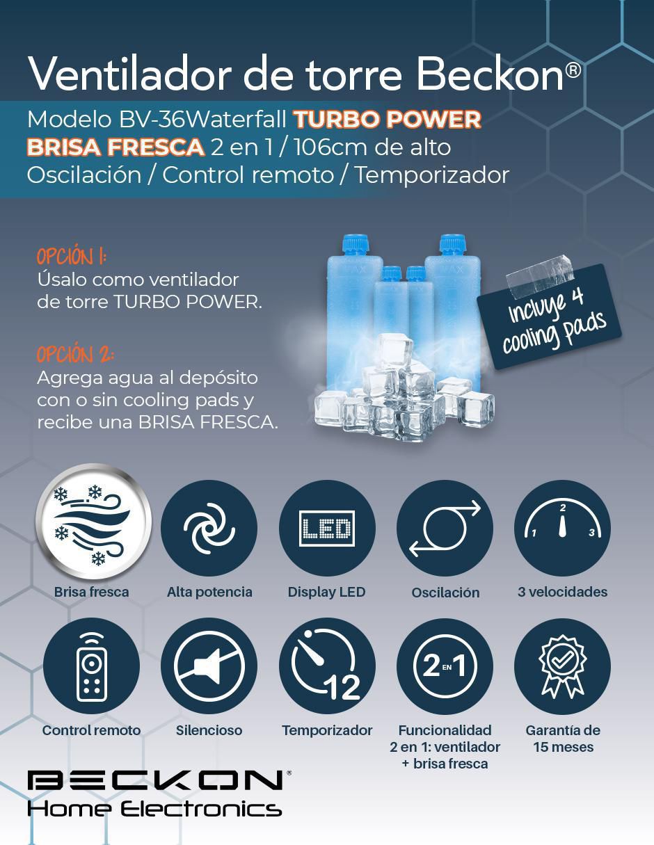 VENTILADOR DE TORRE BV-36WATER, BLANCOK 2