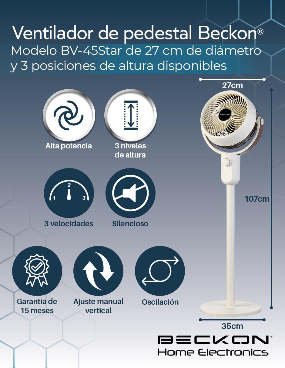 VENTILADOR DE PEDESTAL BV-45STA, BEIGEN 3