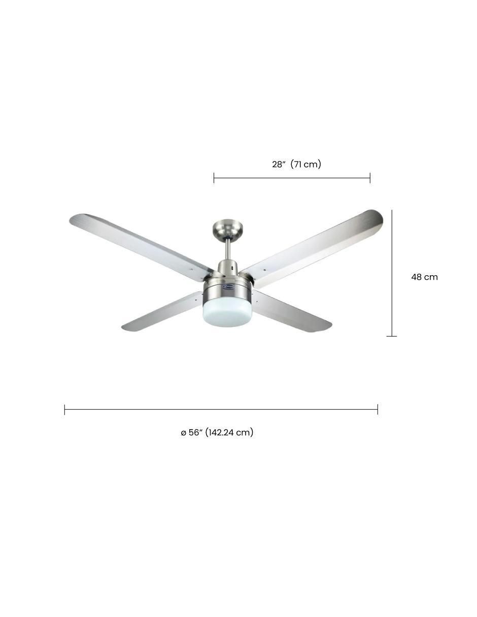VENTILADOR DE TECHO 72801 WESTI, PLATA 4