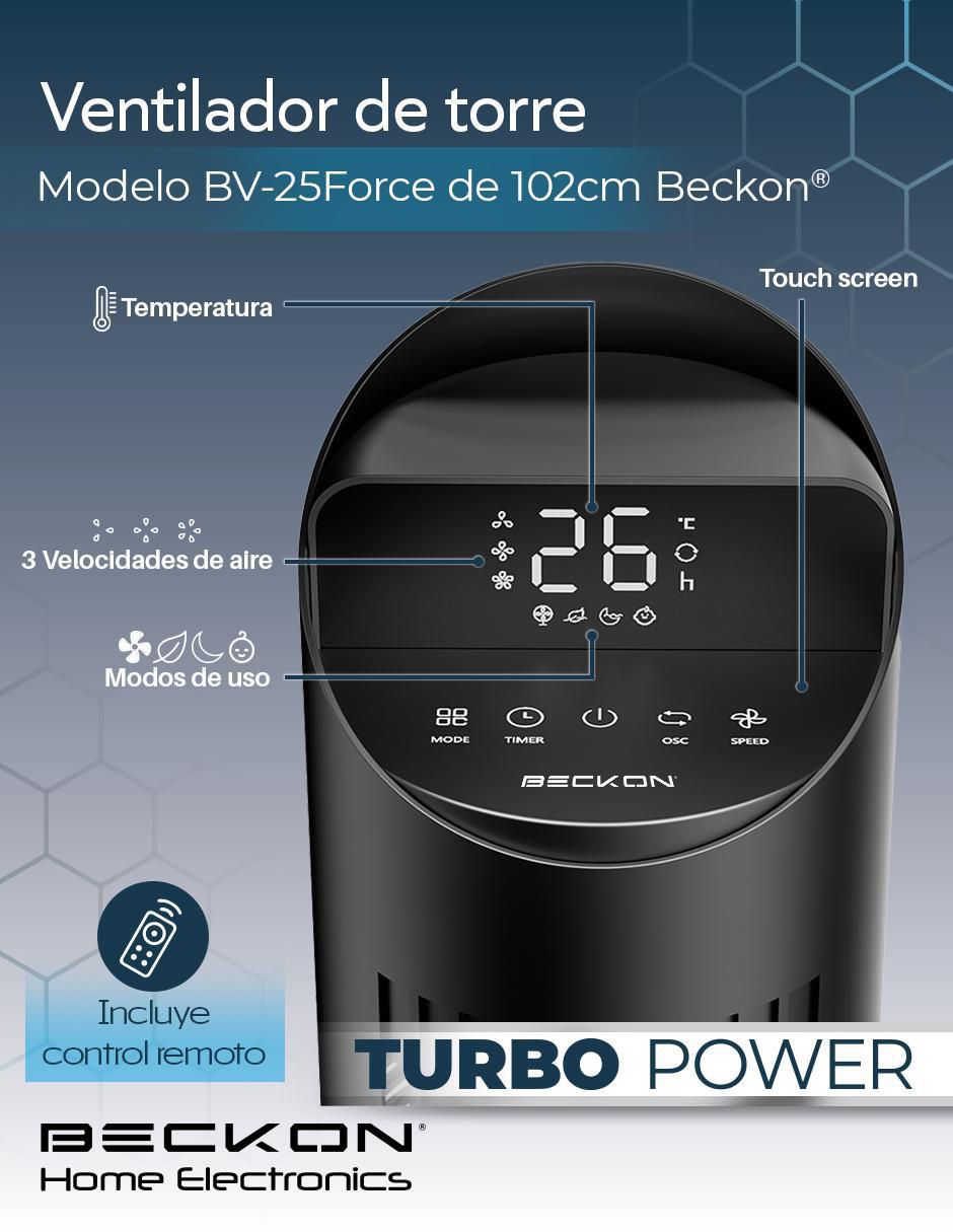 VENTILADOR DE TORRE BV-25FORCE , NEGRO 2