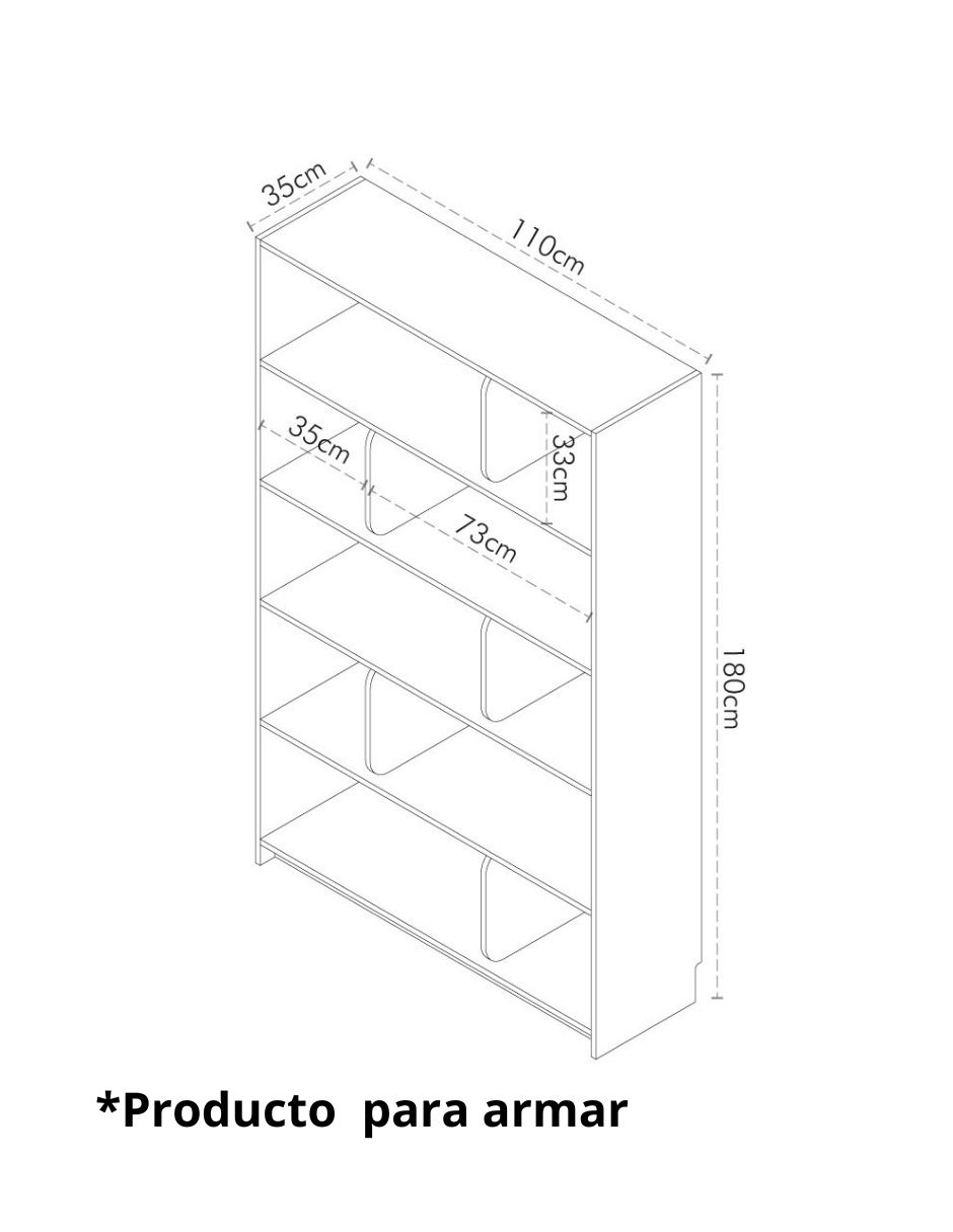 Librero armable Pakan de MDF 5