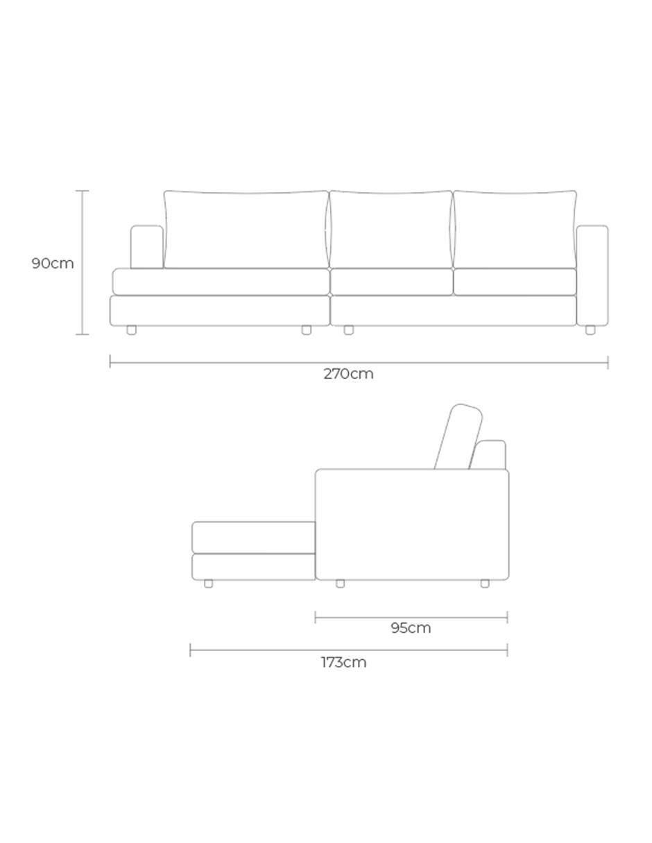 Sala modular derecha de madera pino 6