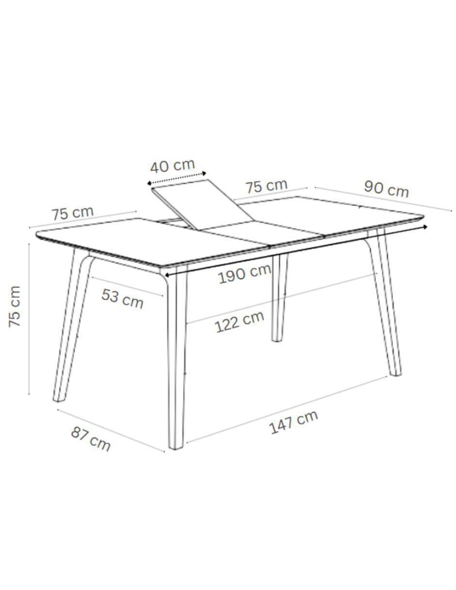 Mesa de comedor extensible armable Cody 8