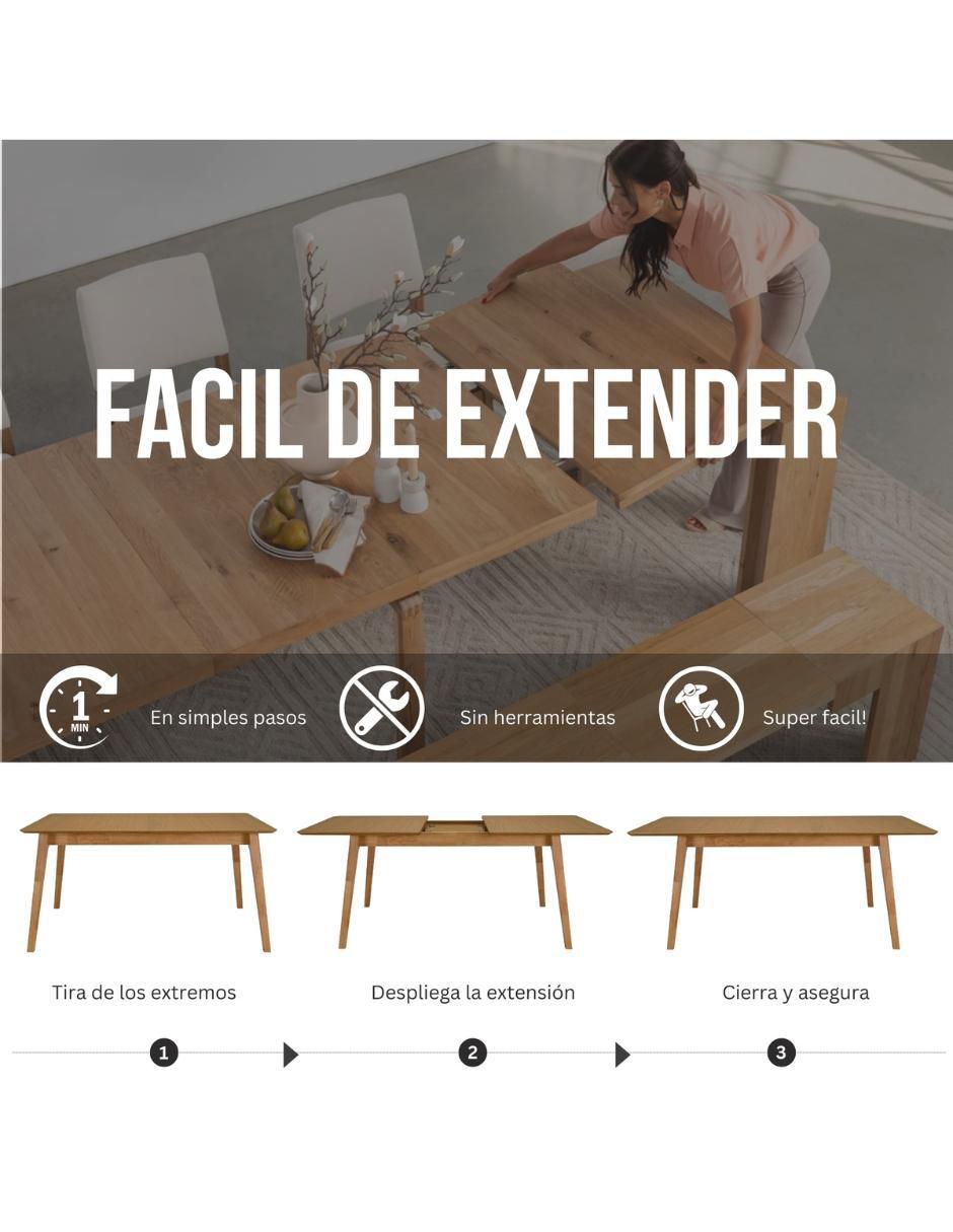 Mesa de comedor extensible armable Rockwell Midtown Concept