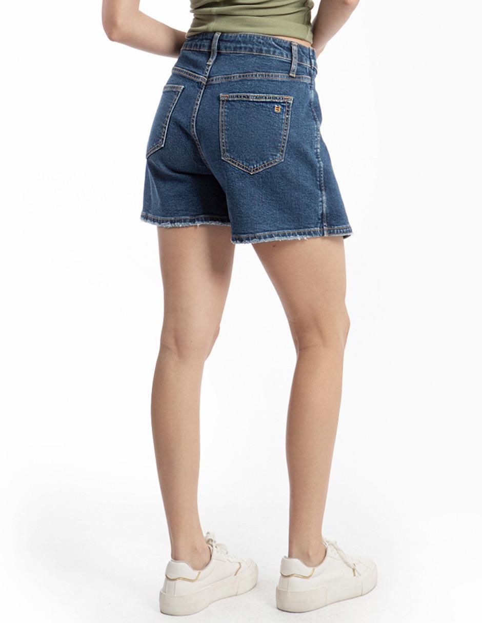 Falda short de mezclilla a la cintura 3