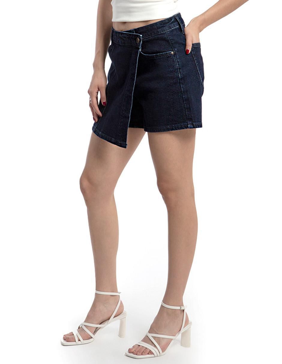 Falda short de mezclilla a la cintura 3