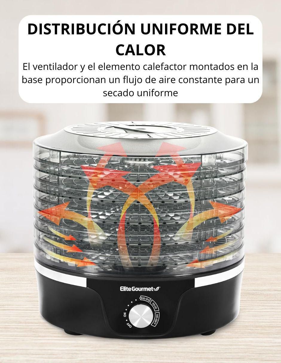 DESHIDRATADOR EFD319 ELITE GOUR, NEGRO 4