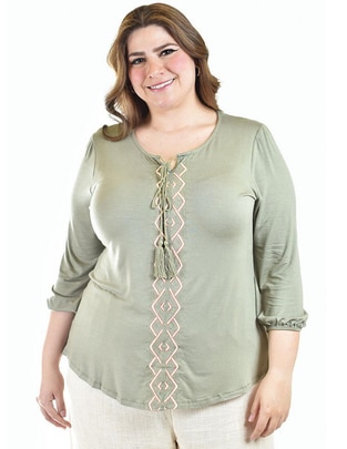 Blusa Roman Fashion manga 3/4 para mujer