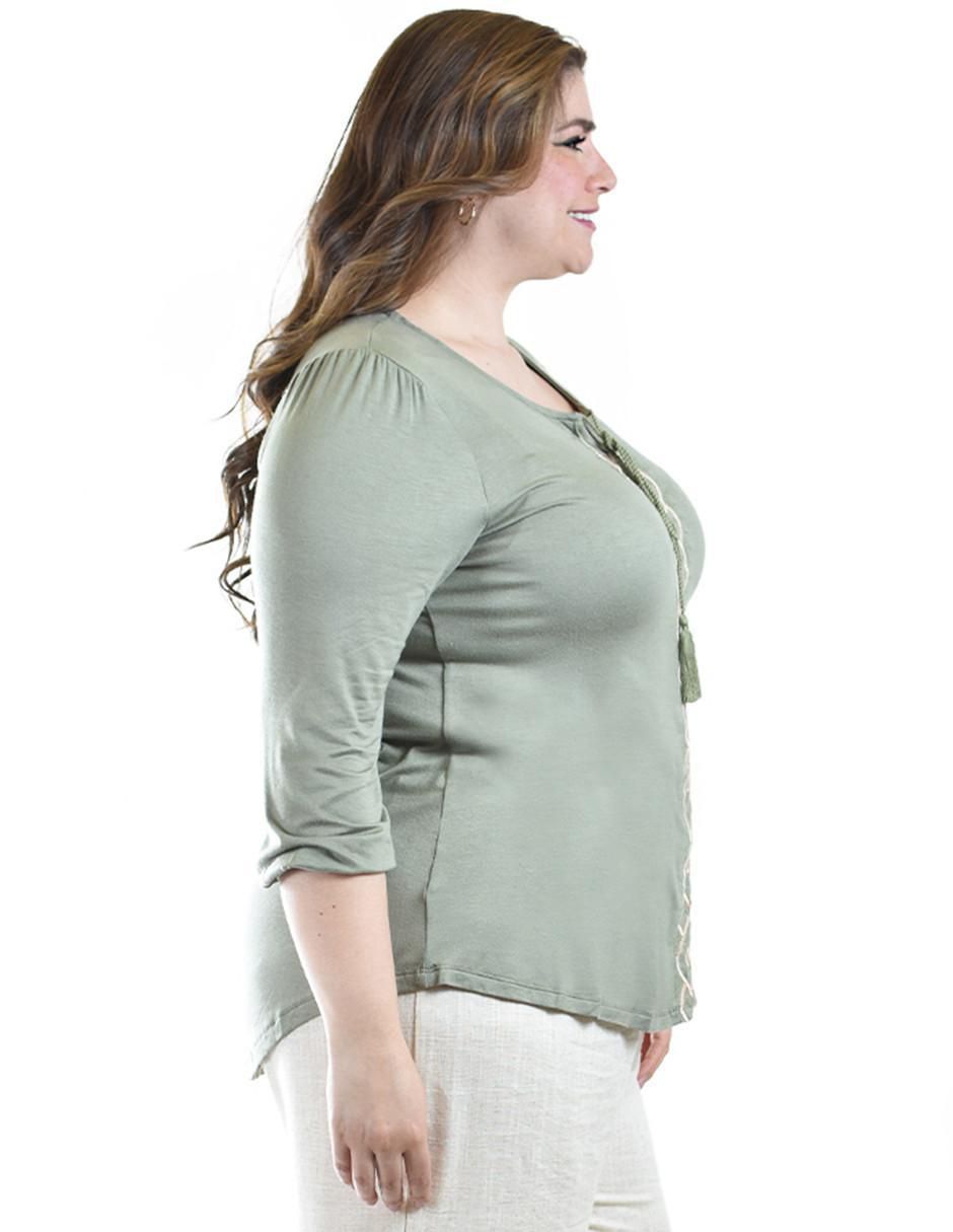 Blusa Roman Fashion manga 3/4 para mujer