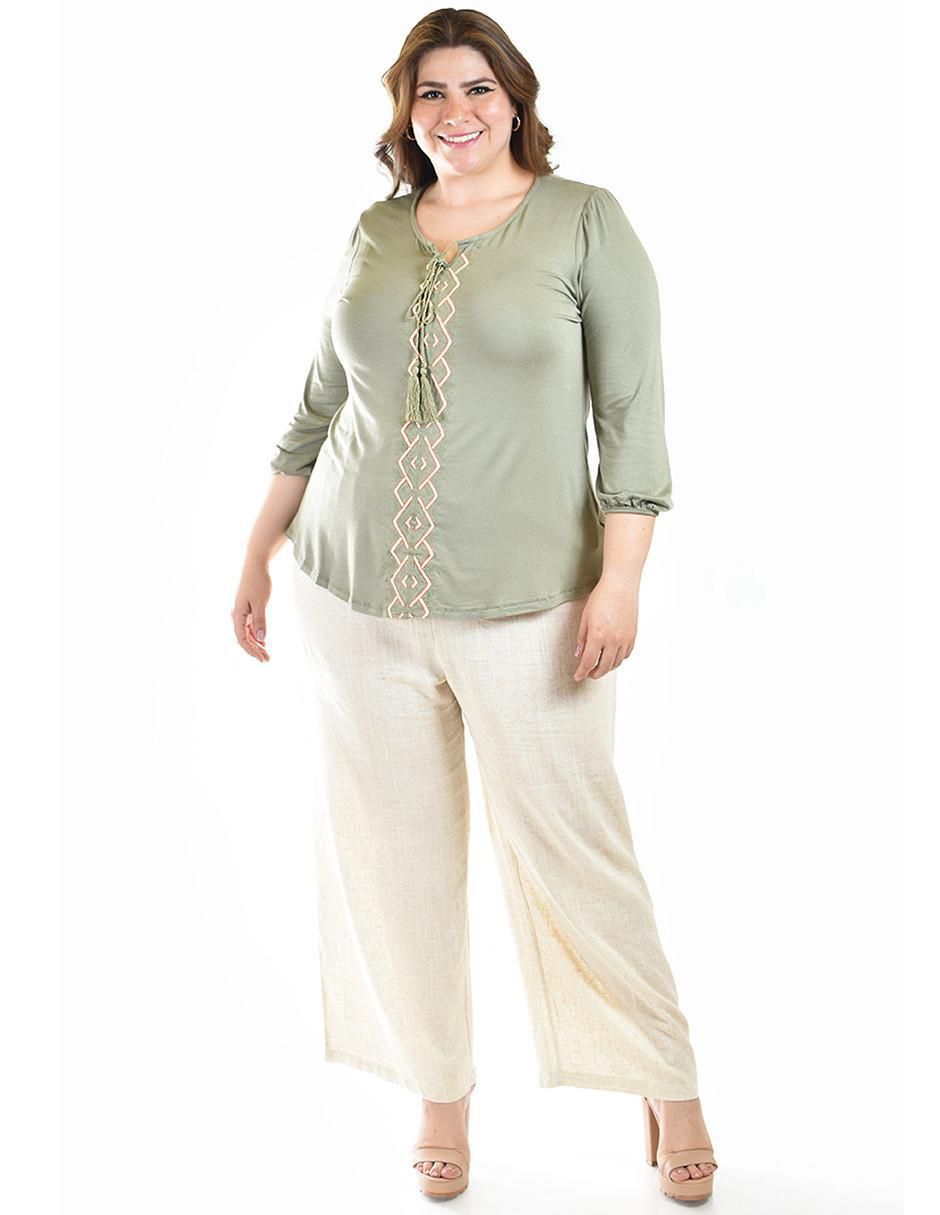 Blusa Roman Fashion manga 3/4 para mujer