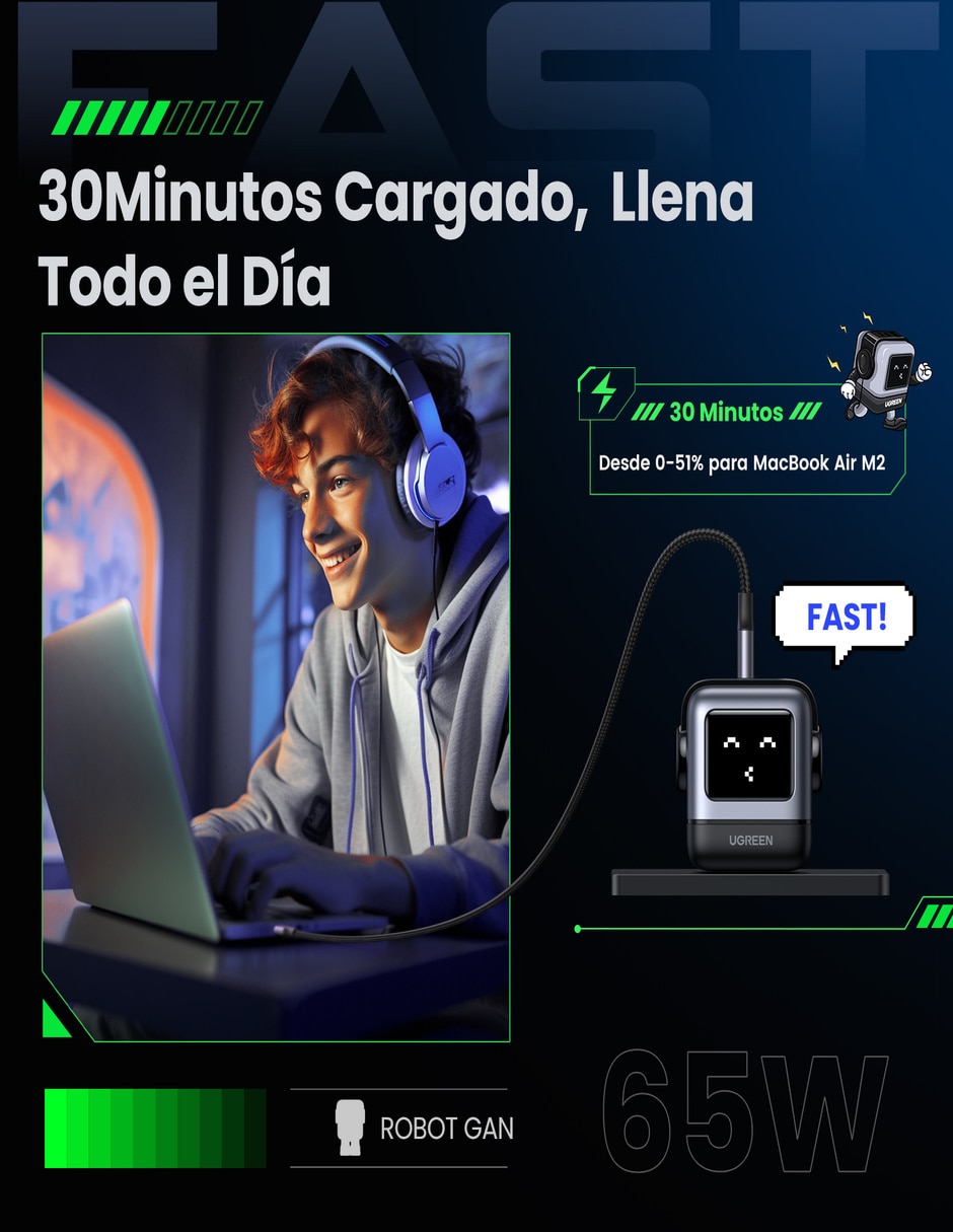 Cargador pared 15570 USB + USB tipo C 16