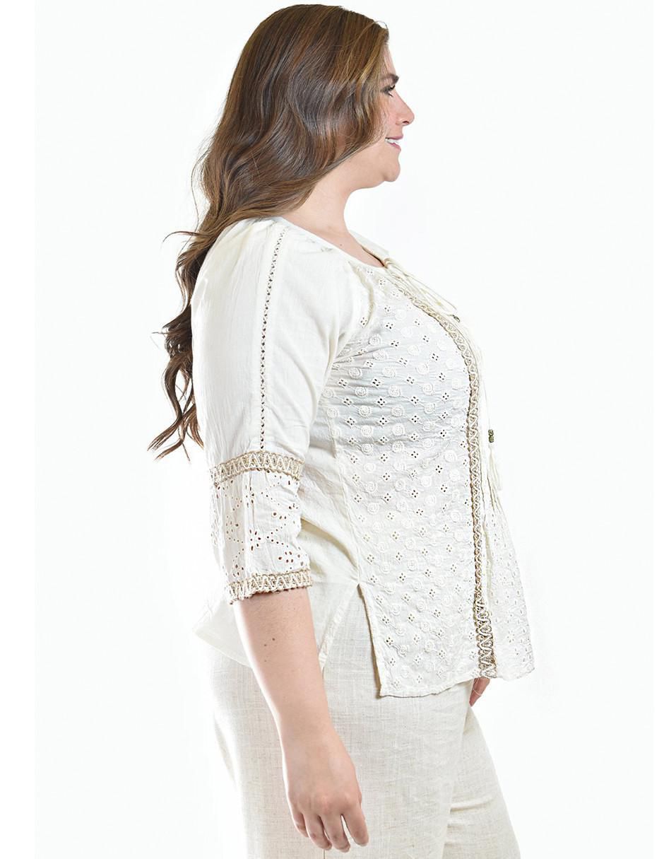 Blusa Roman Fashion manga 3/4 para mujer