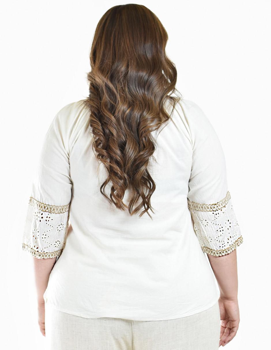 Blusa Roman Fashion manga 3/4 para mujer