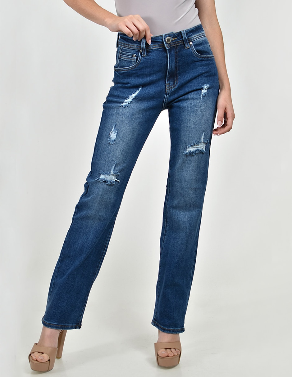 Jeans cigarrette corte media cintura para mujer Jeans cigarrette corte media cintura para mujer