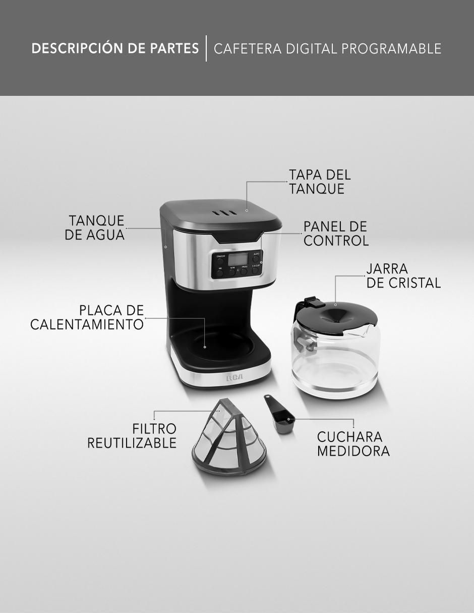 CAFETERA ELÉCTRICA RC-CA, 1.8 L, NEGRO 4