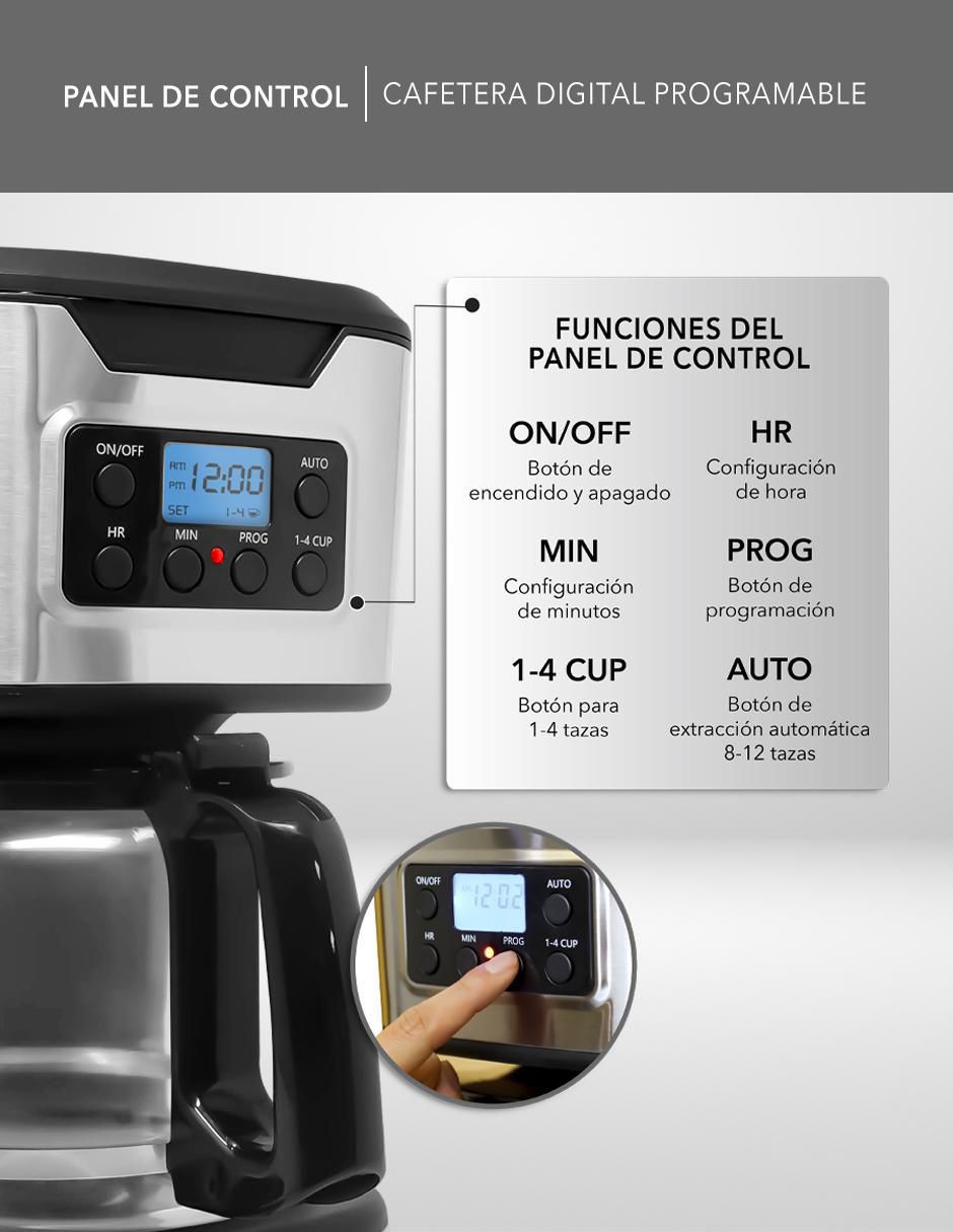 CAFETERA ELÉCTRICA RC-CA, 1.8 L, NEGRO 6