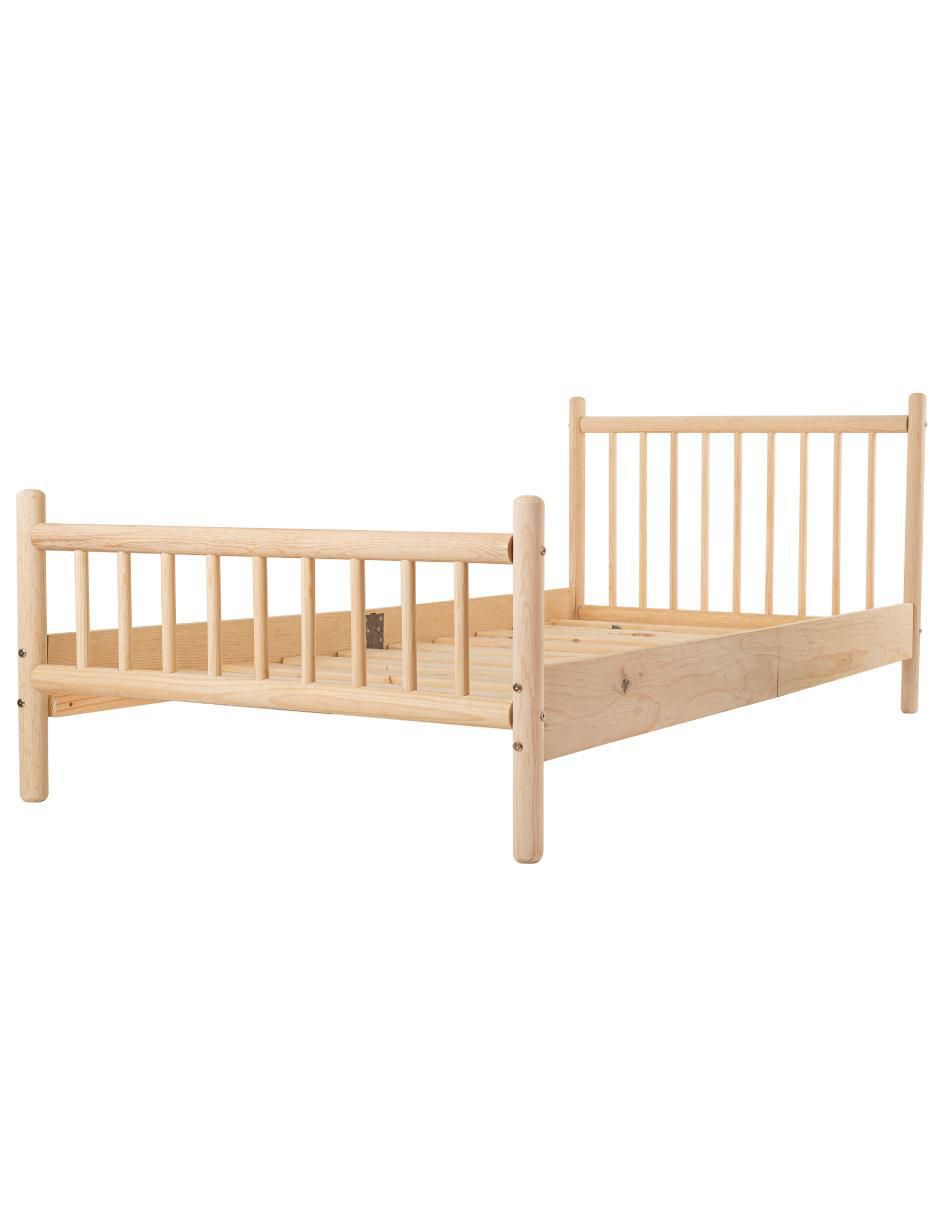 Cama baja de madera pino individual Cama baja de madera pino individual