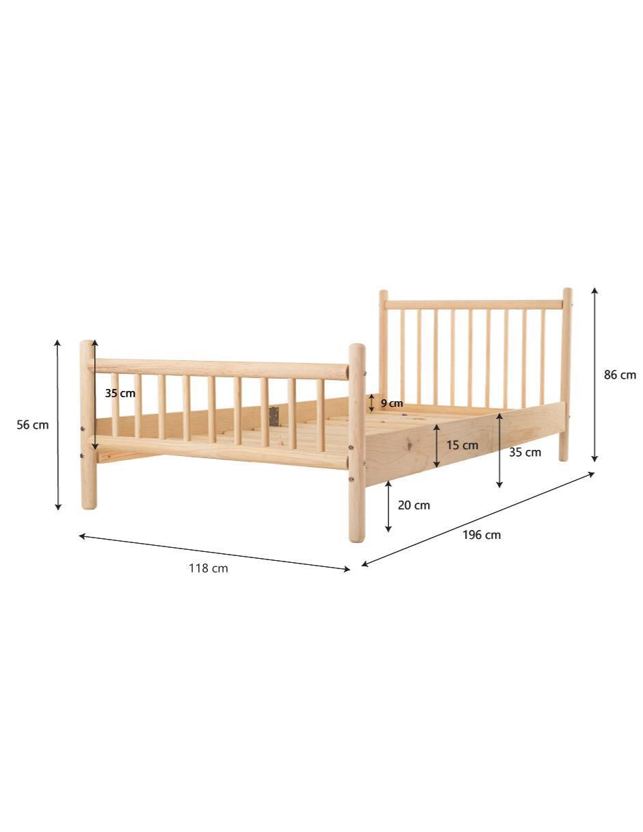 Cama baja de madera pino individual 5