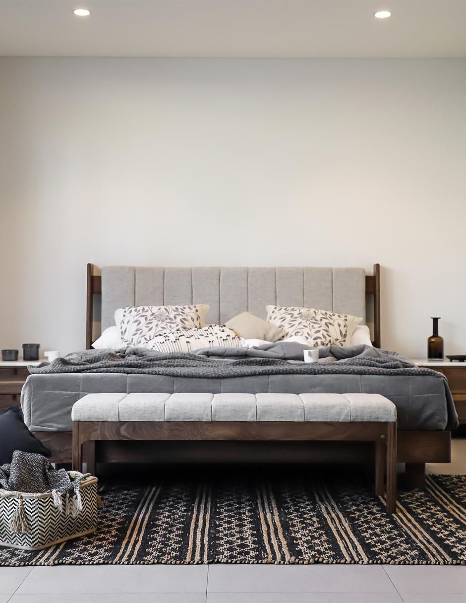 Cama mescato Trra de madera nogal