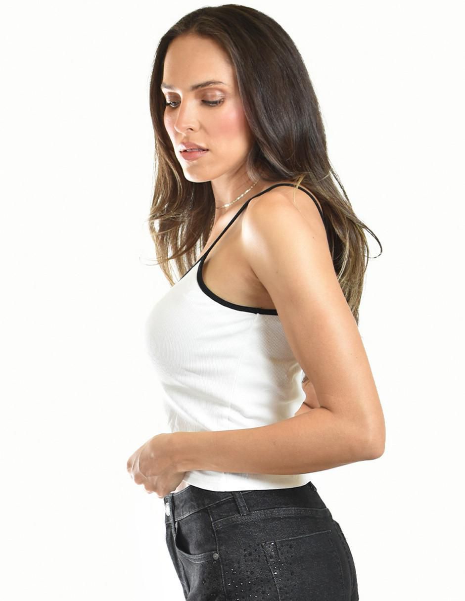 Top Roman Fashion escote regular tirante delgado
