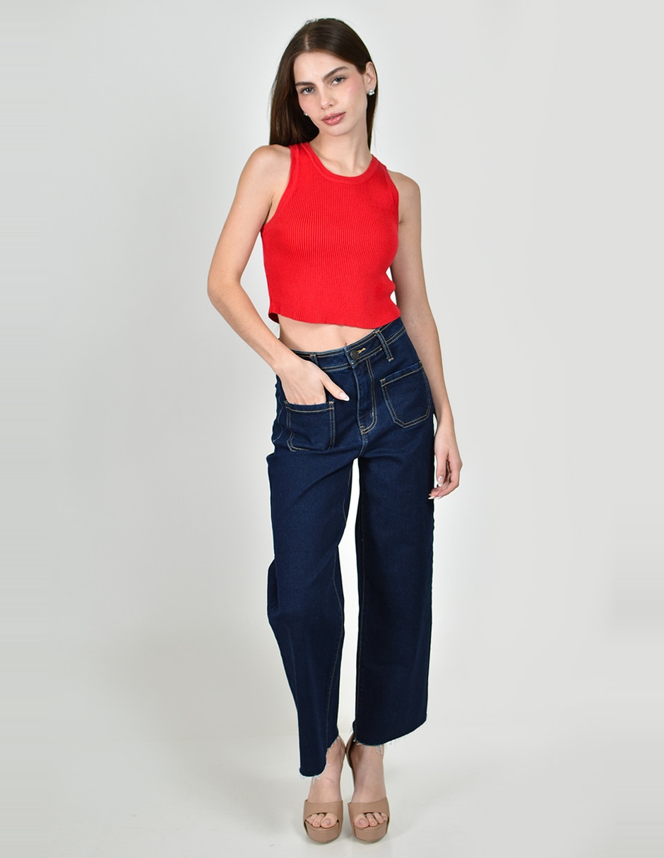Top cuello redondo tirante ancho 3