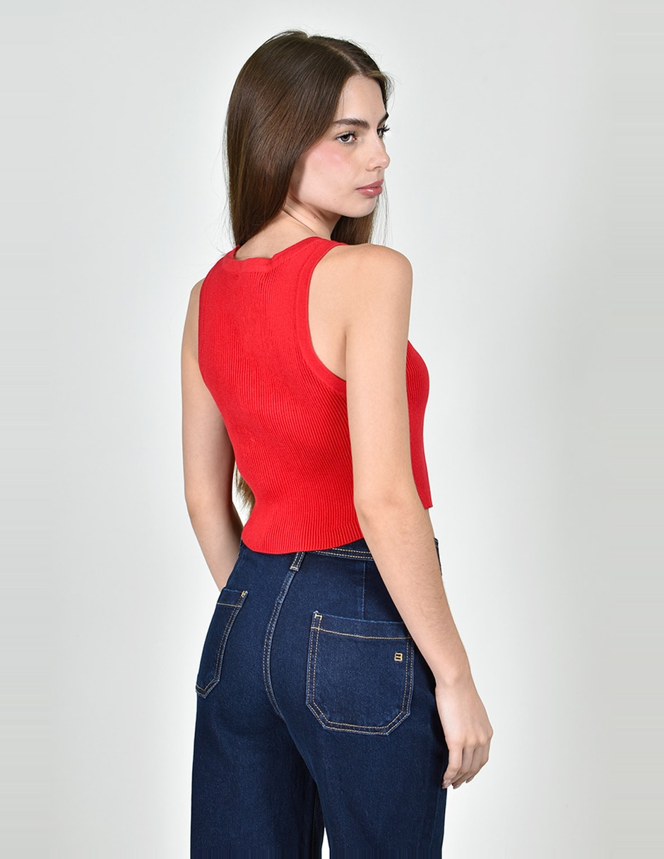 Top cuello redondo tirante ancho 4