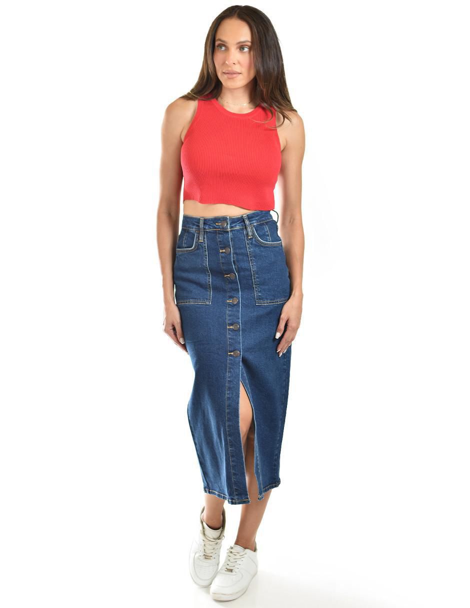 Top cuello redondo tirante ancho 5