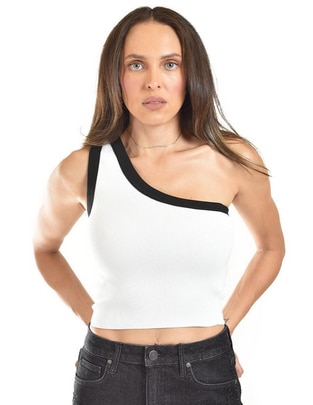 Top cuello asimétrico tirante ancho