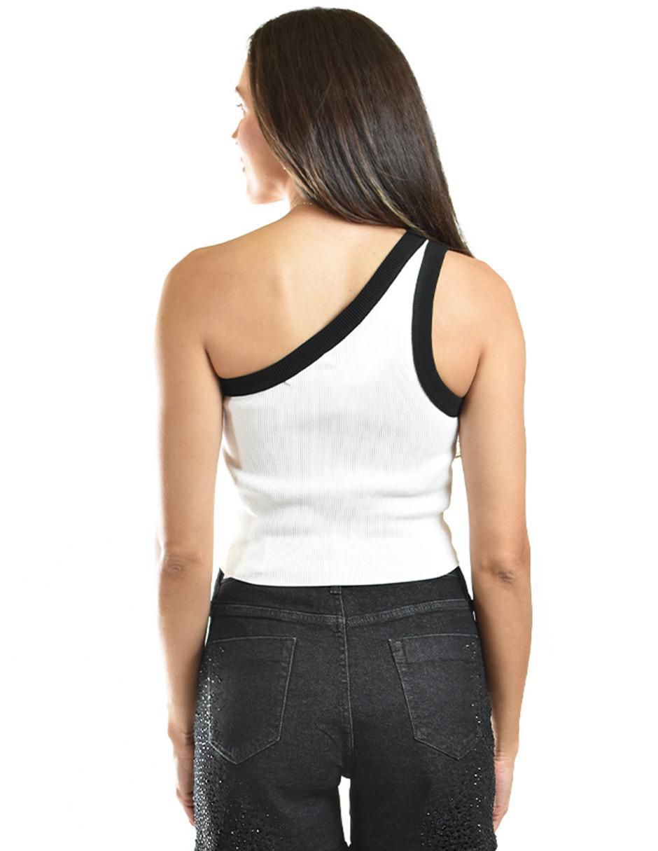 Top Roman Fashion cuello asimétrico tirante ancho