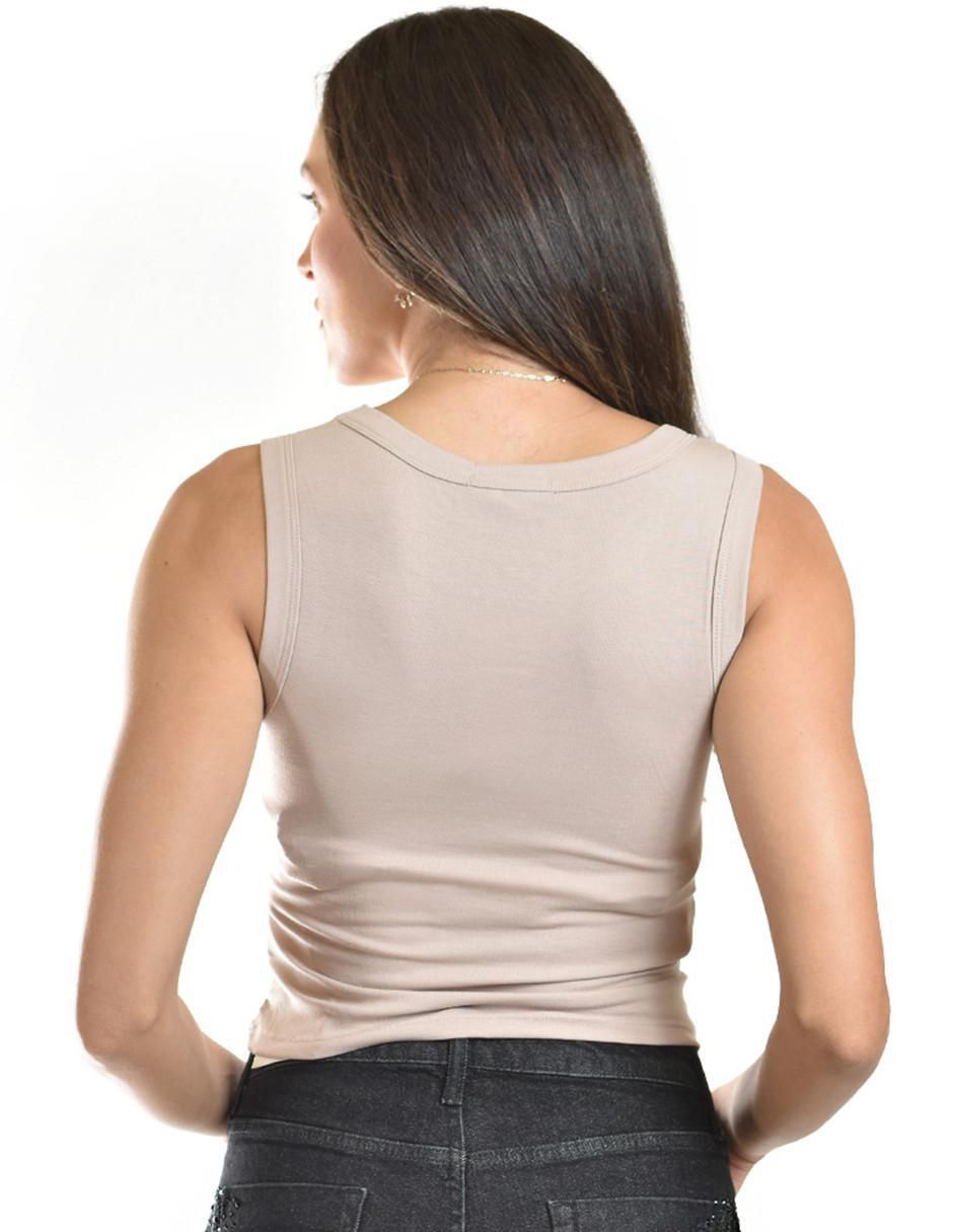 Top Roman Fashion cuello redondo tirante ancho