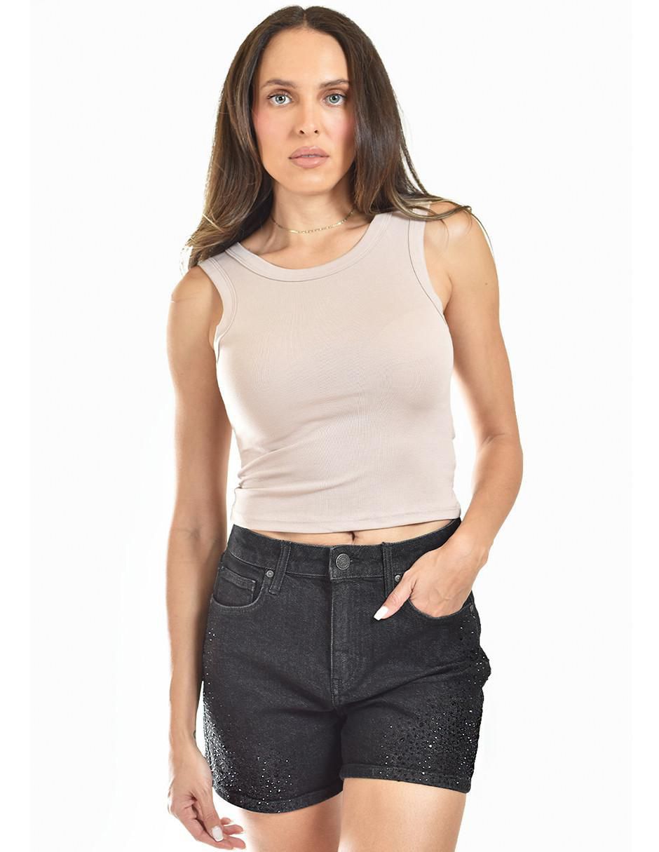 Top Roman Fashion cuello redondo tirante ancho