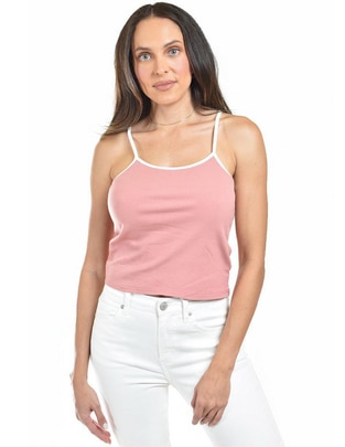 Top escote regular tirante delgado Top escote regular tirante delgado