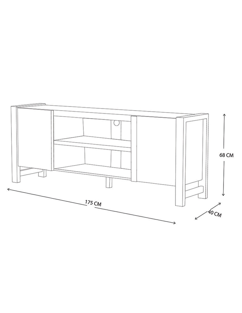 Mueble de TV Beirut de madera mango 8
