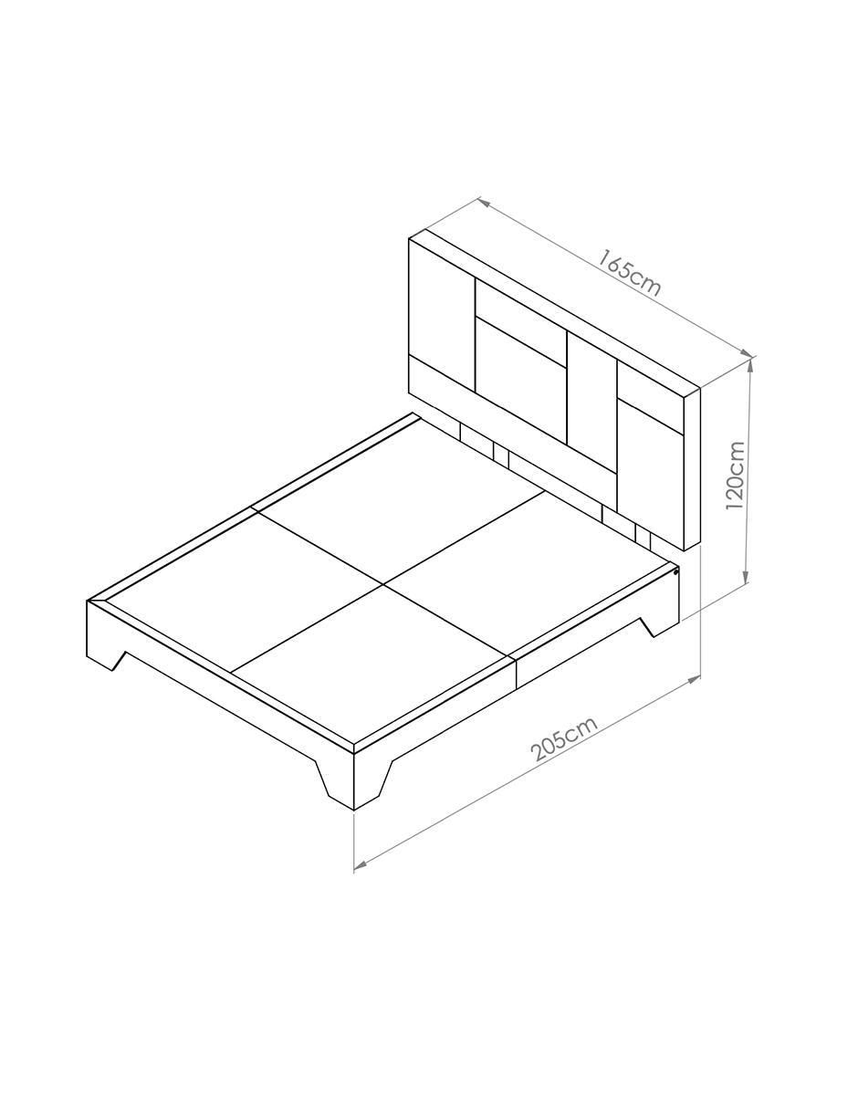 Cama vintage Trra de madera nogal 4