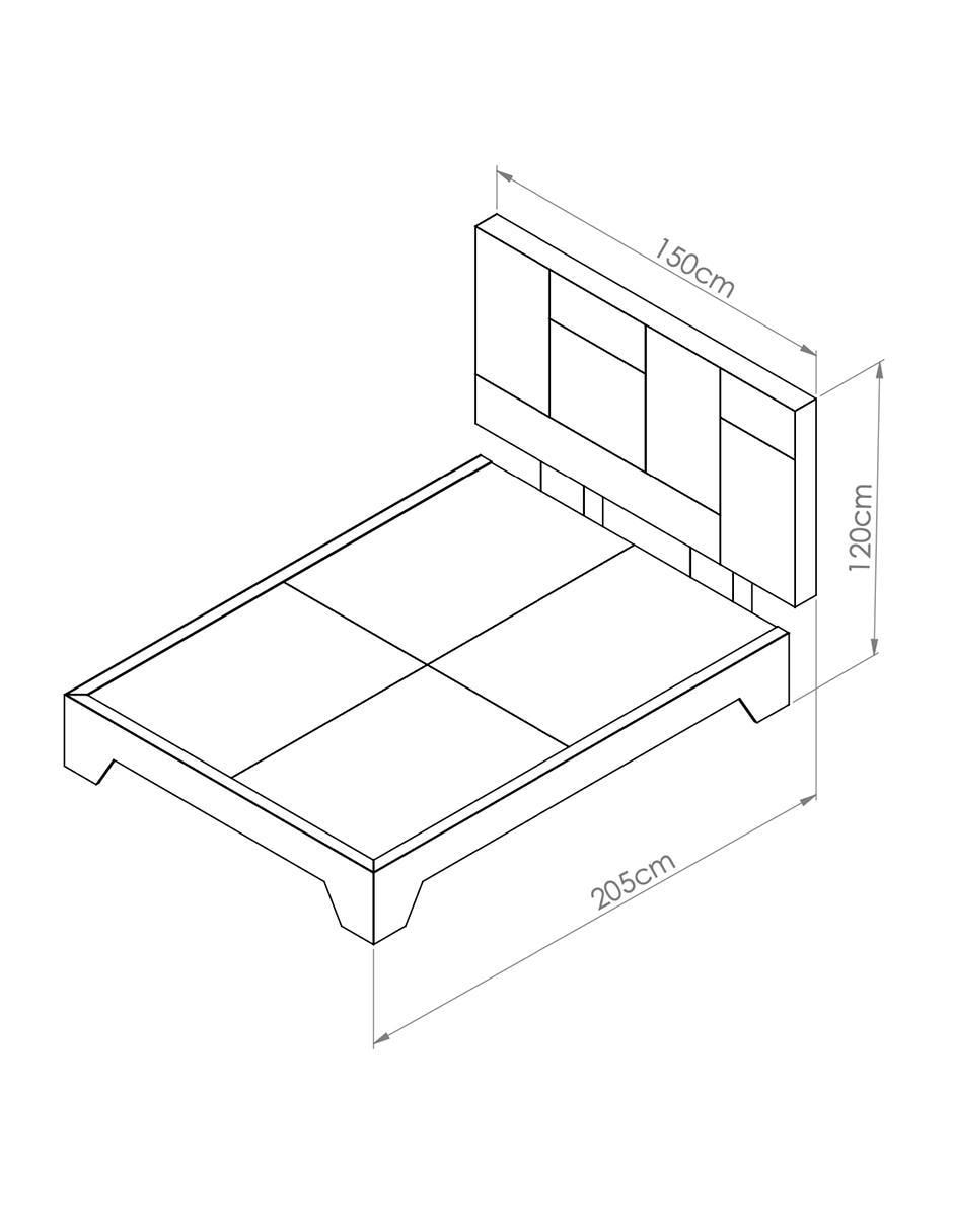 Cama vintage Trra de madera nogal 4