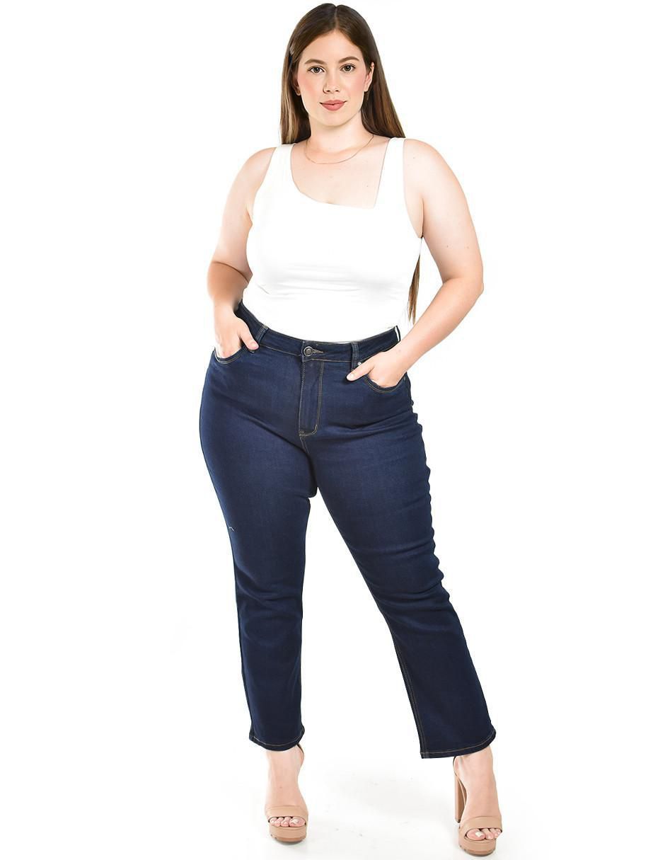 Jeans straight j-kyr-3720-oscuro para mujer