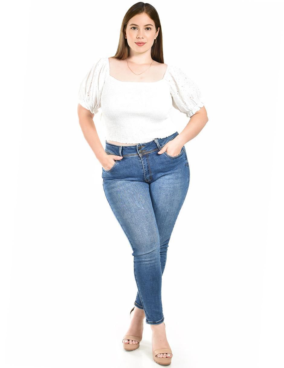 Jeans skinny j-kyr-3917-medio para mujer