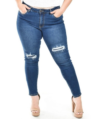 Jeans skinny j-kyr-3716-oscuro para mujer