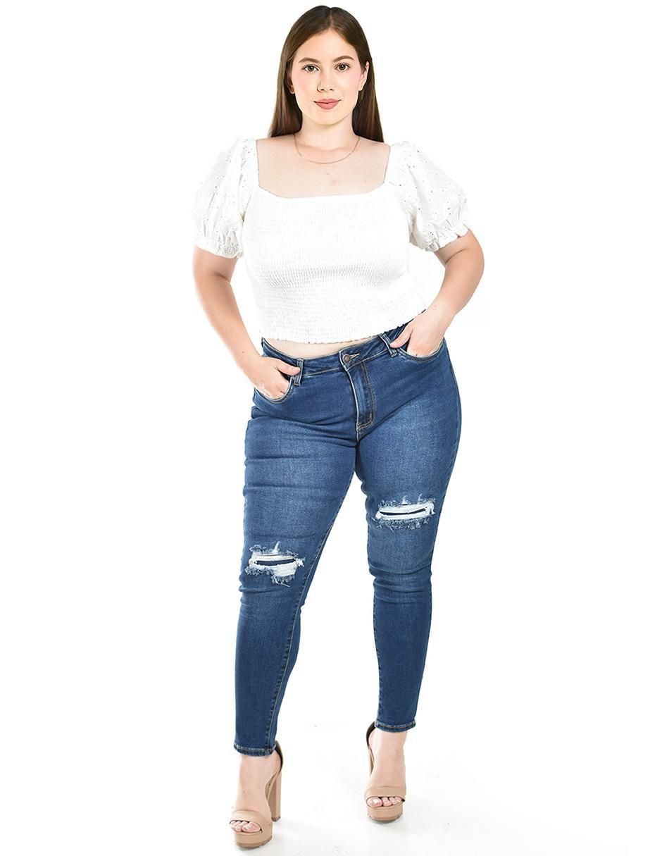 Jeans skinny j-kyr-3716-oscuro para mujer