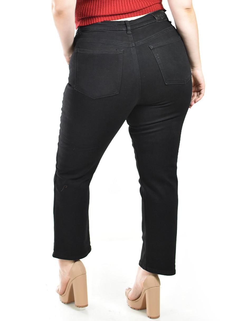 Jeans straight k-kyr-3723-negro para mujer