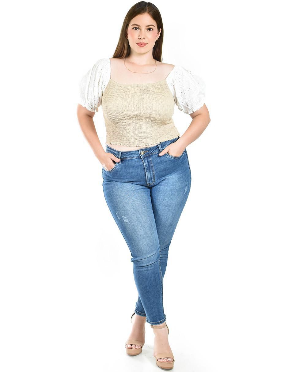 Jeans skinny j-kyr-3921-medio para mujer