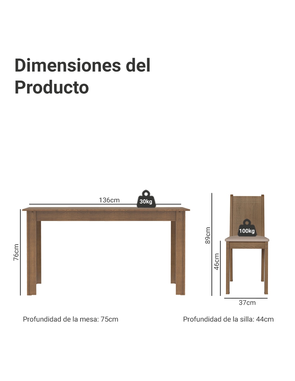 Comedor Maris Madesa para 6 personas