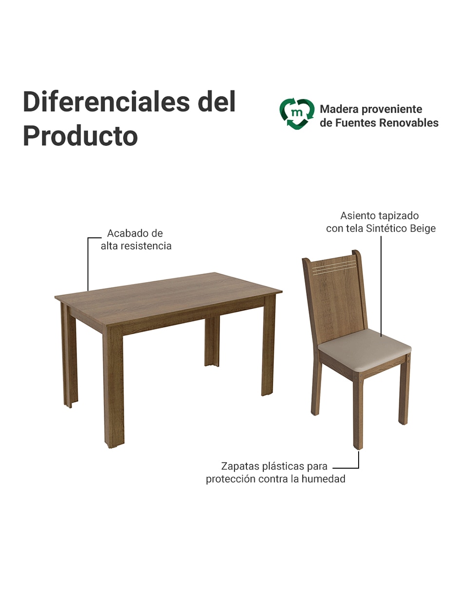 Comedor Maris Madesa para 6 personas