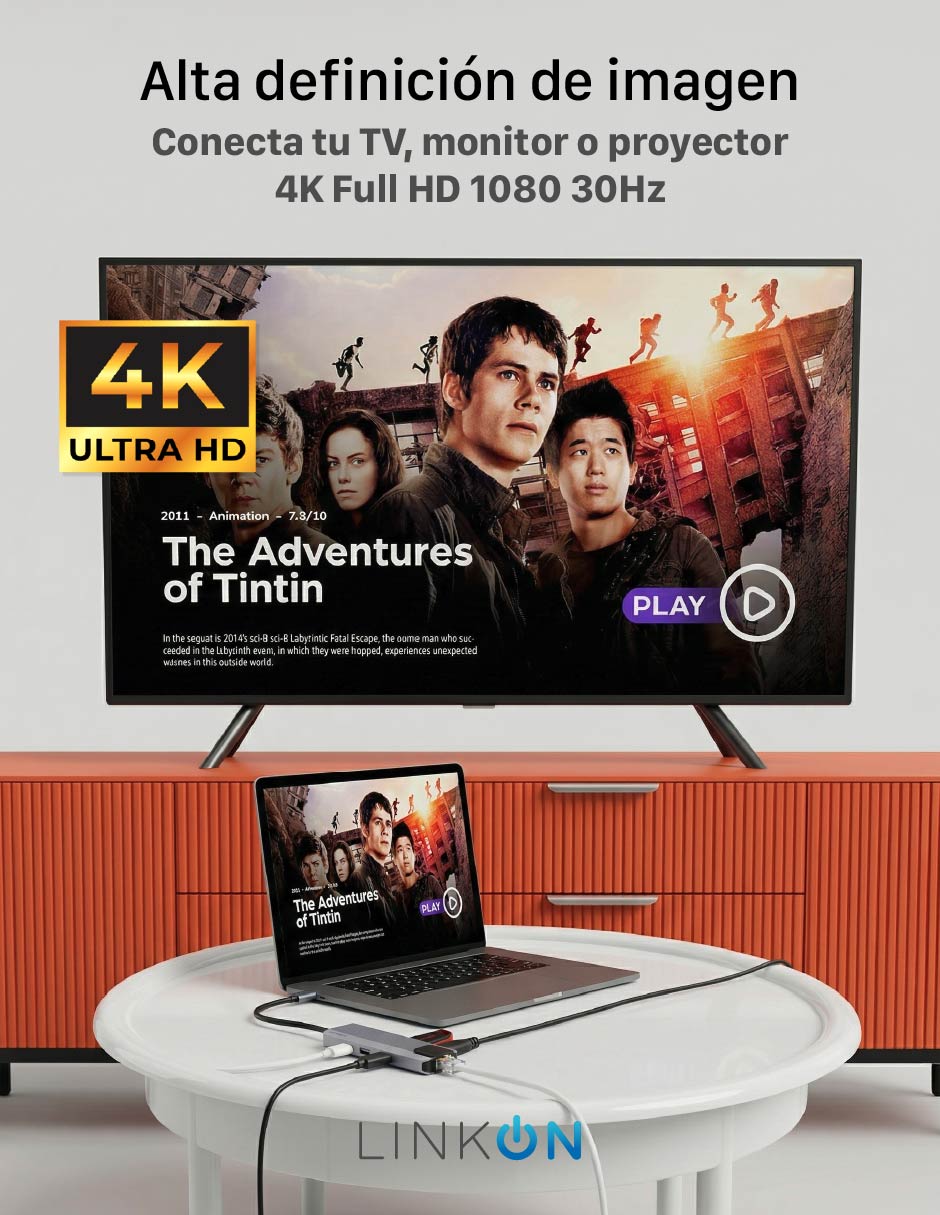 Hub Linkon USB 5 en 1 de 5 contactos